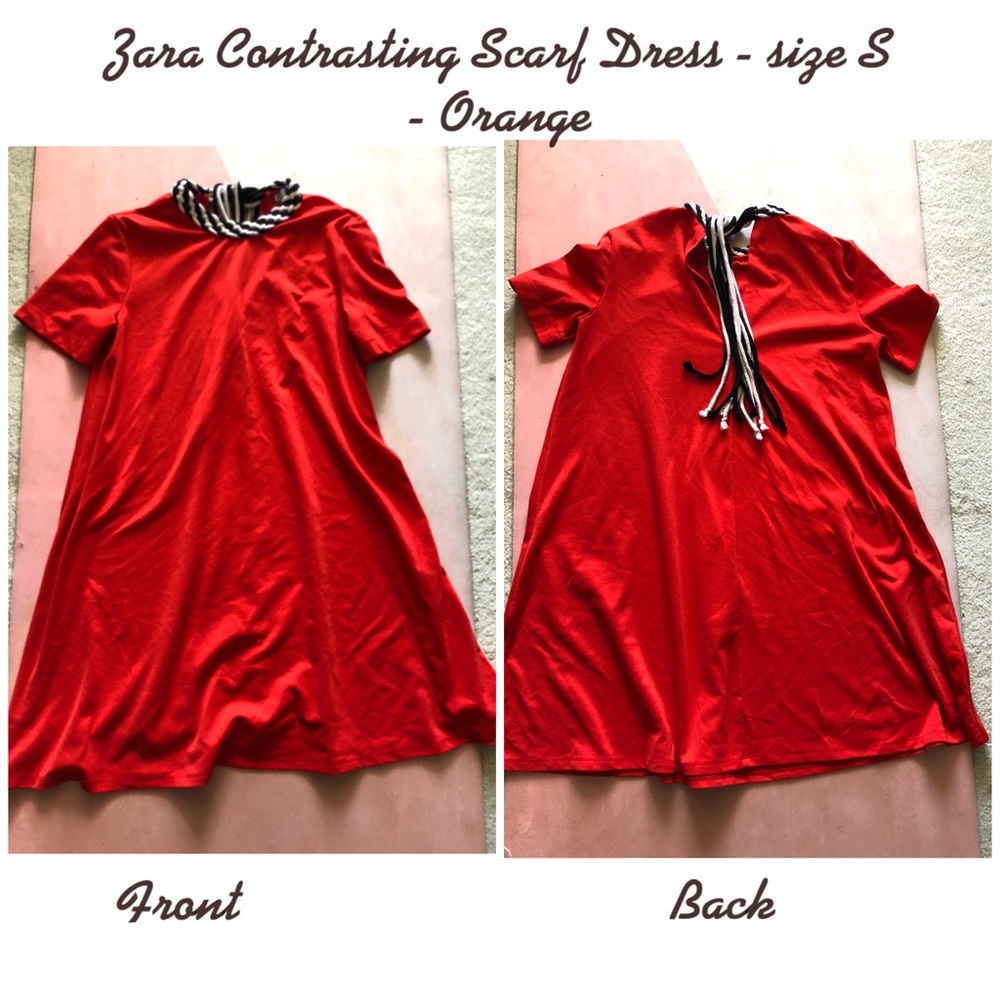 Zara contrasting scarf dress